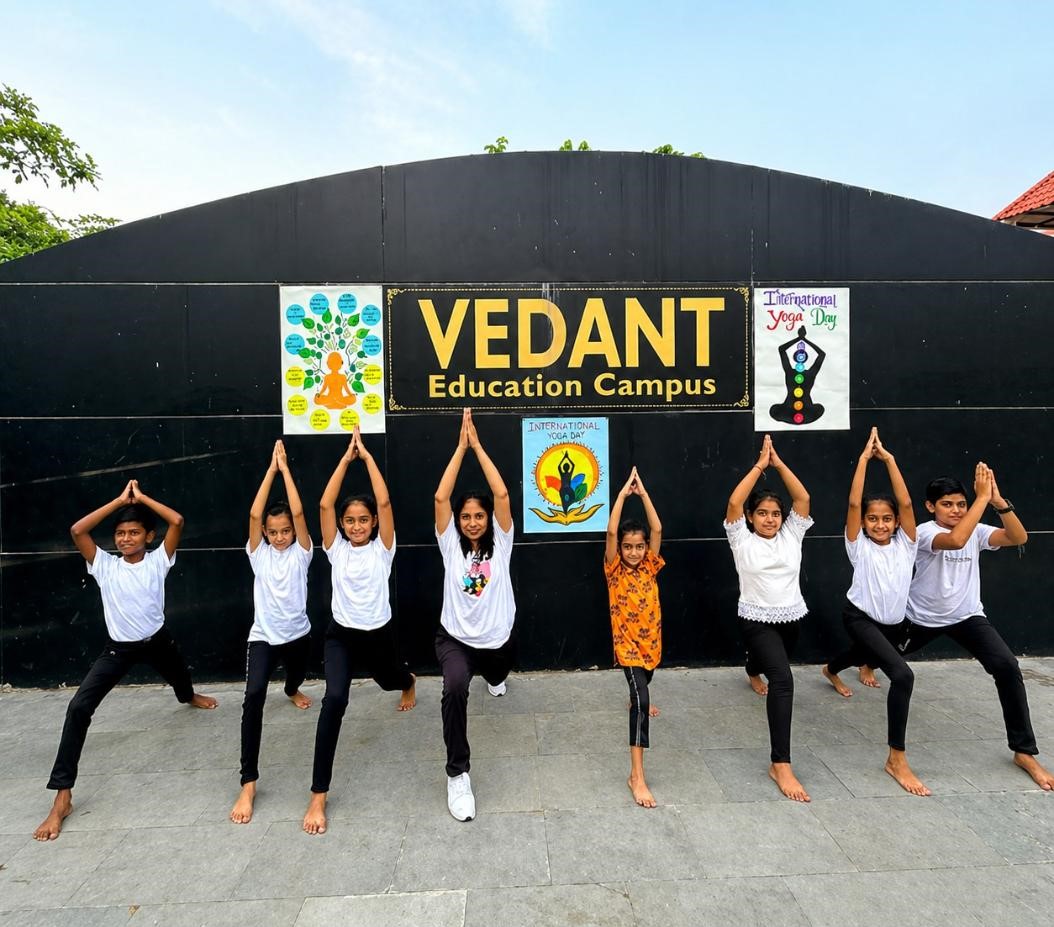 Students practicing yoga and mindfulness